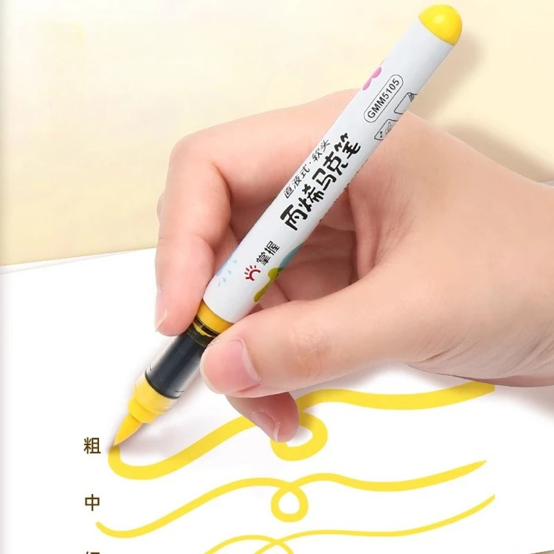 

1 шт., 36 цветов, ручки для акриловой краски, маркеры, кончик кисти, маркеры для рисования, школьные художественные принадлежности для наскальной живописи, дерева, холста, Рождества