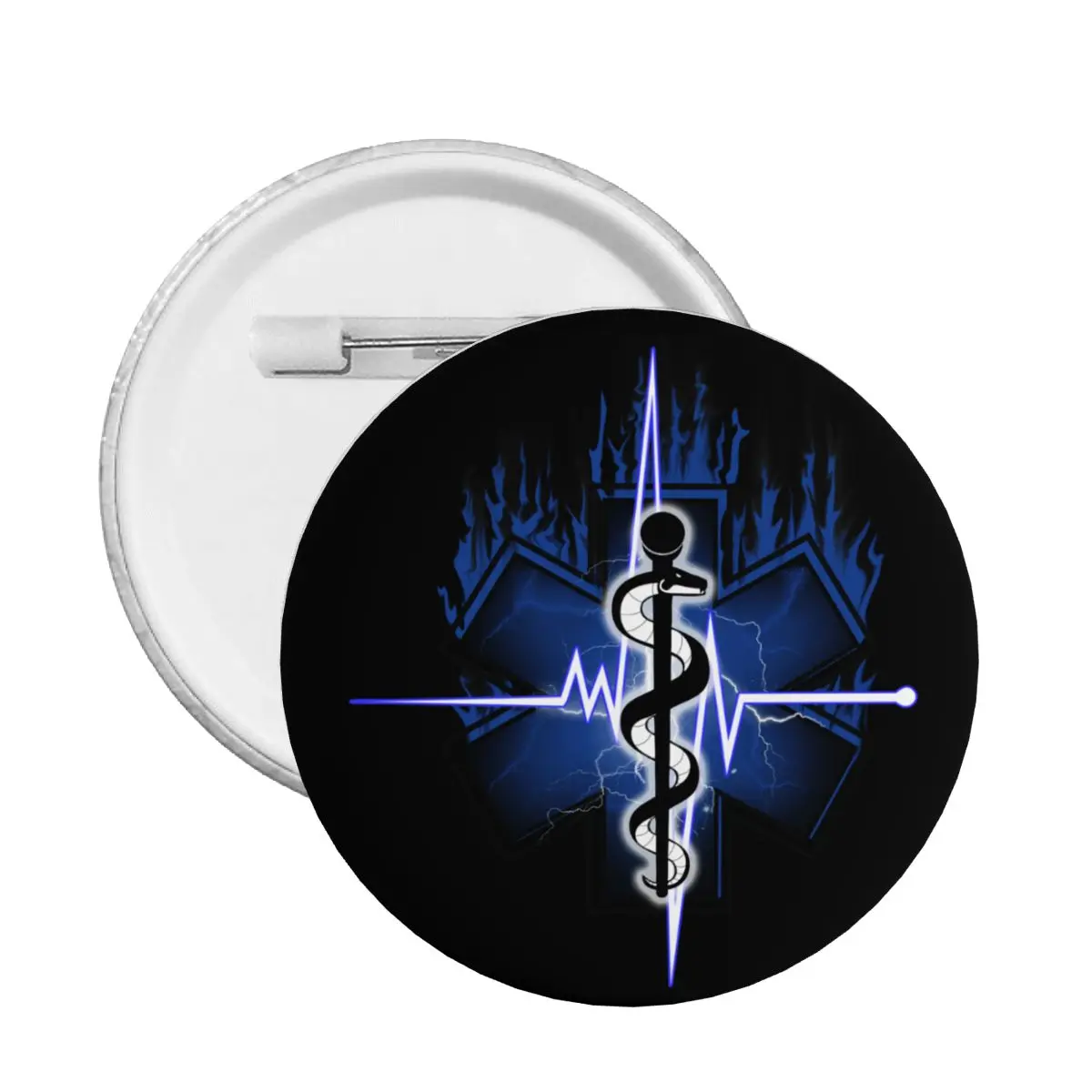 Custom Emt Star Of Life Logo Button Pin for Bags Paramedic Health Care Badges Brooch Pinback Gift