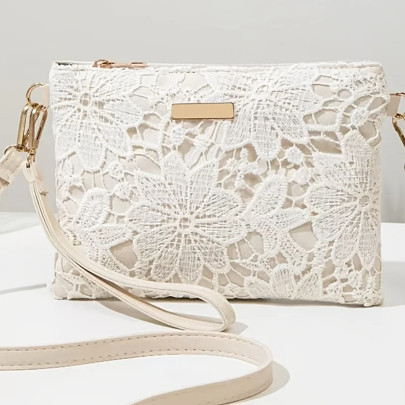 Women's Elegant Bohemian Hollow Flower Crossbody Bag, Can Be Handheld or Crossbody, Versatile Bag for Daily Commute, Vacation, S