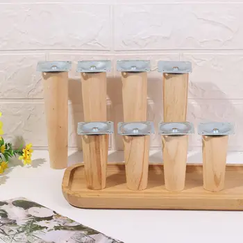 4 Stuks 8/15/20Cm Hoogte Massief Houten Meubelen Been Rechte Voeten Slaapbank Kabinet Tafel En Stoel Vervanging Voeten Hellende Voeten