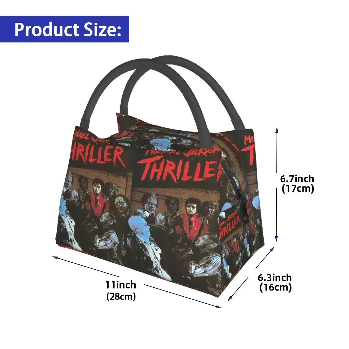 Pop Music Michael J-Jackson Insulated Lunch Bag for Women Kids Portable Food Boxes Thermal Lunch Box Tote