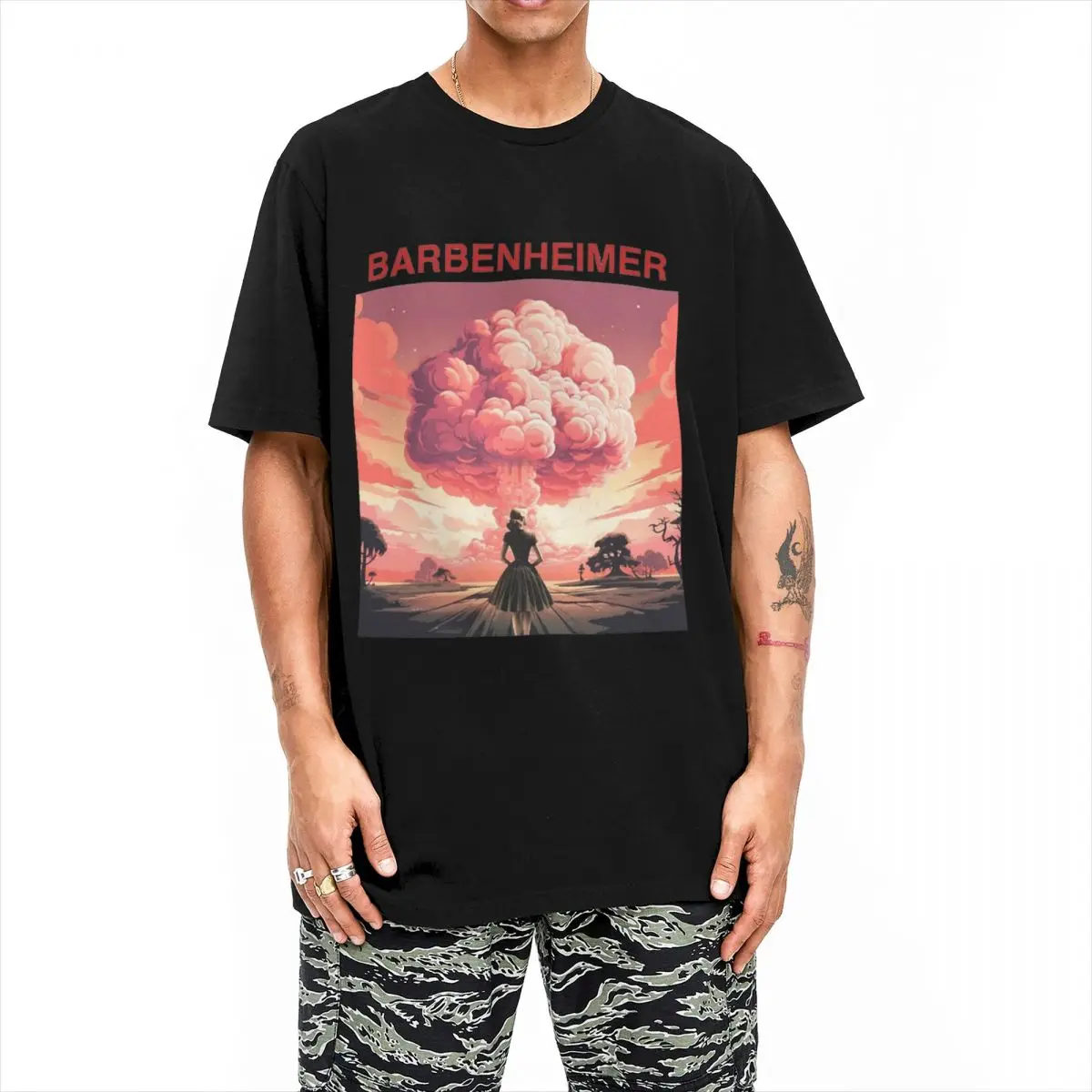 Men Women's BarbenHeimer T Shirt 100% Cotton Tops Crazy Short Sleeve Round Collar Tee Shirt Classic T-Shirts