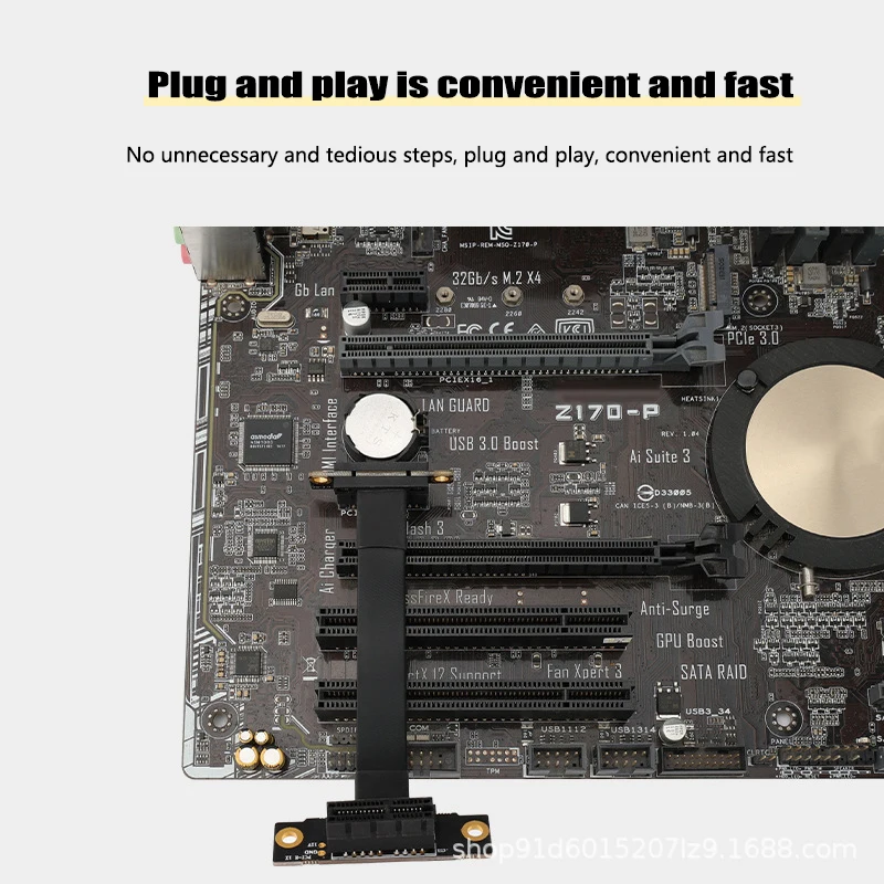 PCIE X1 Riser Cable Dual 90 Degree Right Angle Extension Cable PCI Express 1x Riser Card Ribbon Extender