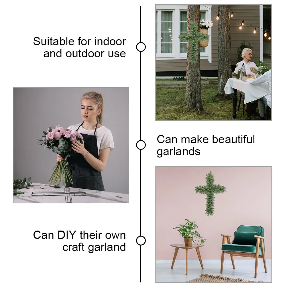 

2pcs Wreath Frame Black DIY Garland Supplies Home Decor Christmas Holiday Accessory Outdoor Garden Craft Project