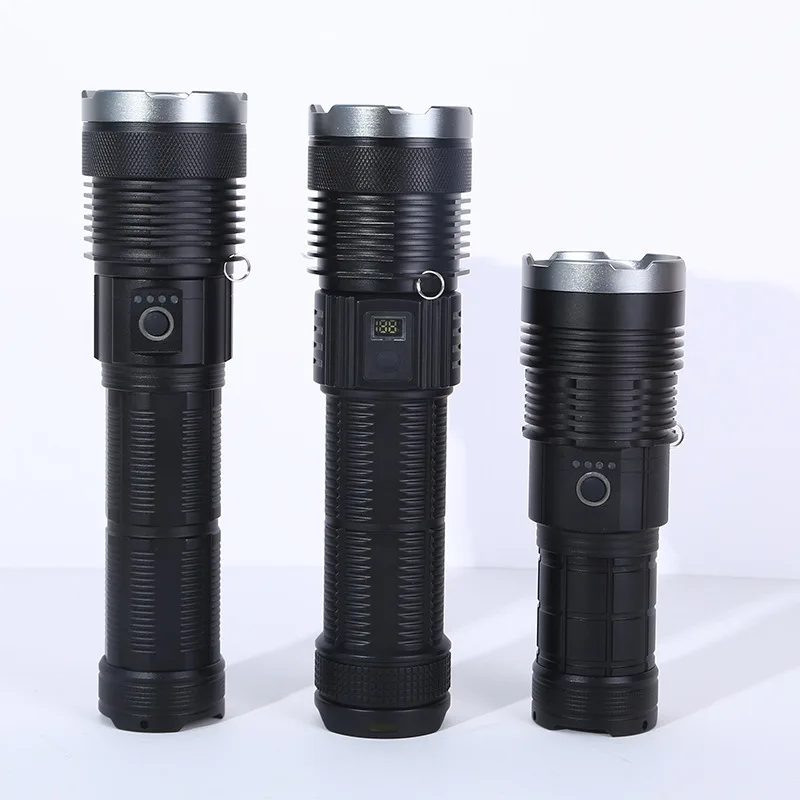 High-Power LED Searchlight: White Laser Cannon Flashlight, Rechargeable Portable, Long-Range for Outdoor Camping & Emergency