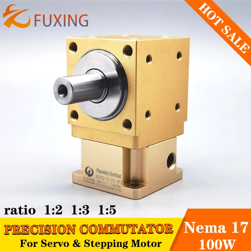 Precisão Ângulo Direito Redutor Planetário Caixa de Velocidades Nema Comutador 17 Stepping Stepper ou Servo Motor 100w Ratio 2:1 3:1 5:1 At42