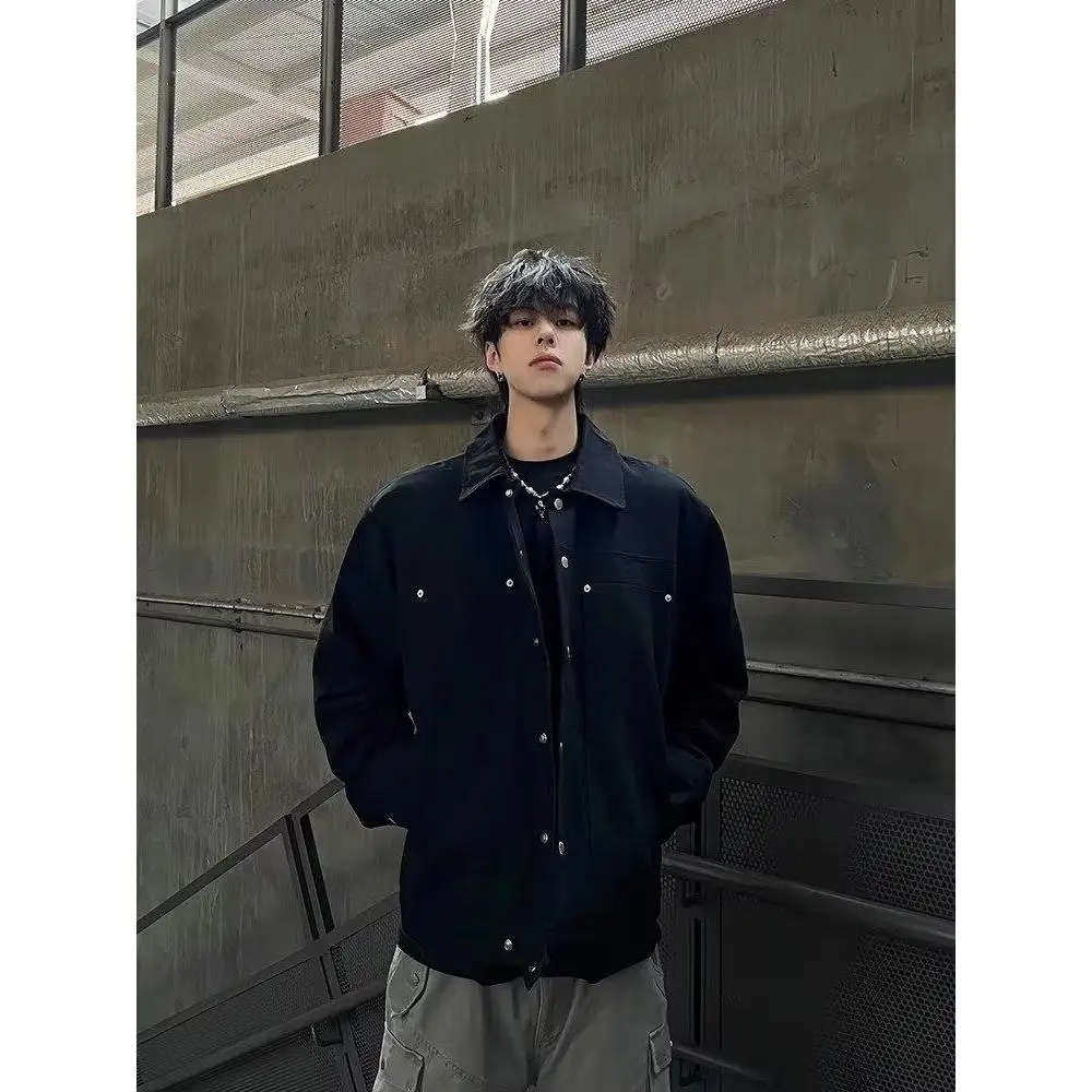 

Ретро-джинсовая куртка в японском стиле, плотная, с декоративными пуговицами, весна-осень, модный гонконгский стиль 2025, повседневная, модная