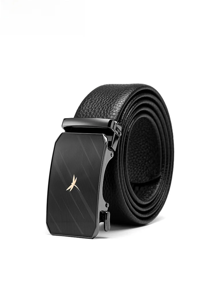 レッドドラゴンフライ-メンズベルト-本革-自動バックル-ビジネスウエストベルト-新品-2025年-男の子へのギフト-お父さんスタイル-カジュアル-エレガント