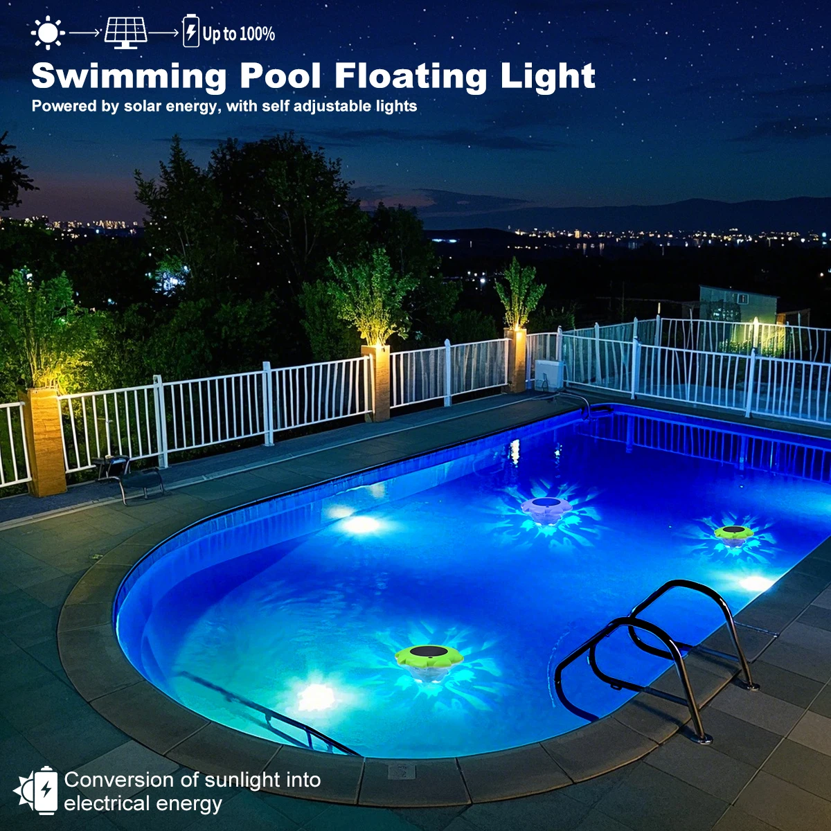 1 قطعة RGB أضواء حمامات السباحة الشمسية IP68 مقاوم للماء ميزة المياه ضوء فوق الأرض مصباح حمام السباحة لحمام السباحة أحواض الاستحمام حفلة السمك