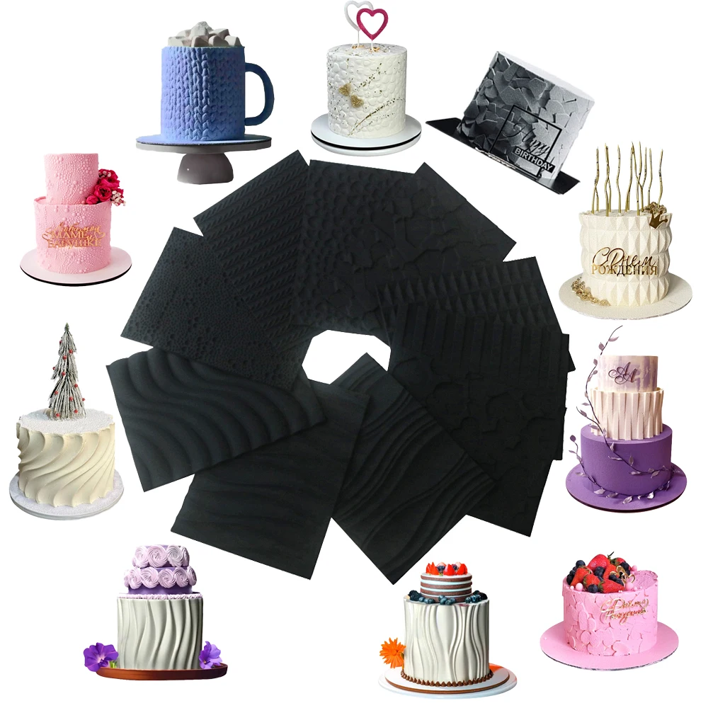 Fondant Cake Decoration Molds Wave Dune Pattern Mats Swiss Roll Mousse Border Molds French Pastry Baking Molds