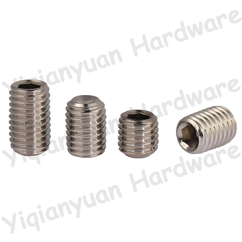 ยี่เฉียนหยวน DIN916 5 # สกรูหัวหกเหลี่ยมแบบไม่มีหัว ปลายแหลม ทำจากสแตนเลส SUS304 ขนาด -40 UNC 1/8-40 5/32-32 BSW
