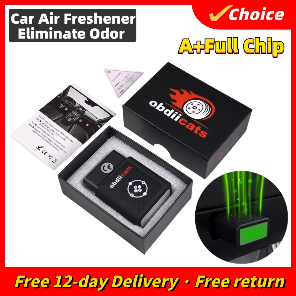 New Unique obdiicats OB-FL Car Air Freshener Eliminate Odor Generating Ozone Negative Ions Get Clean and Fresh Air into Your Car