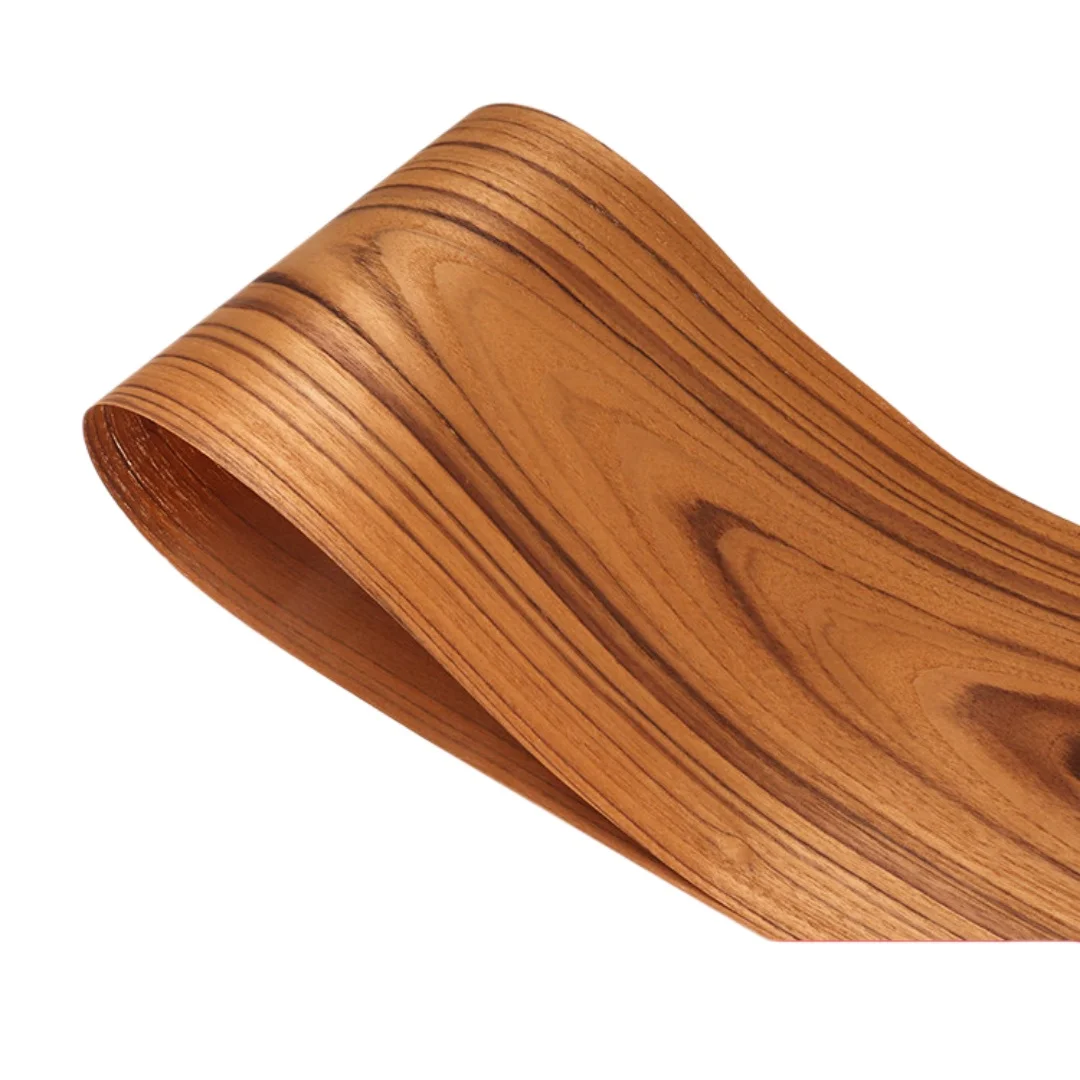 Natural Teak Figured Veneer, 0.25mm, 250x20cm, For Hotel Lobby Wall Decoration & Musical Instrument Making.