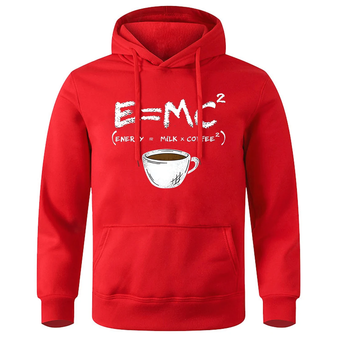 Energy=Milk+Coffee Printing Hoody Man Breathable Soft Oversized Hooded Shirt Basic Casual Hoodies O-Neck Loose Men'S Tracksuit