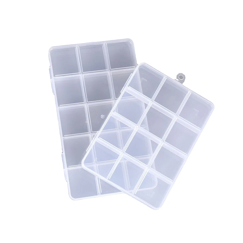 Portable Transparent Storage Box 40/12/28 Grids Plastic Clear Organizer With Cover Box For Jewelry Earrings Screw Nails Parts