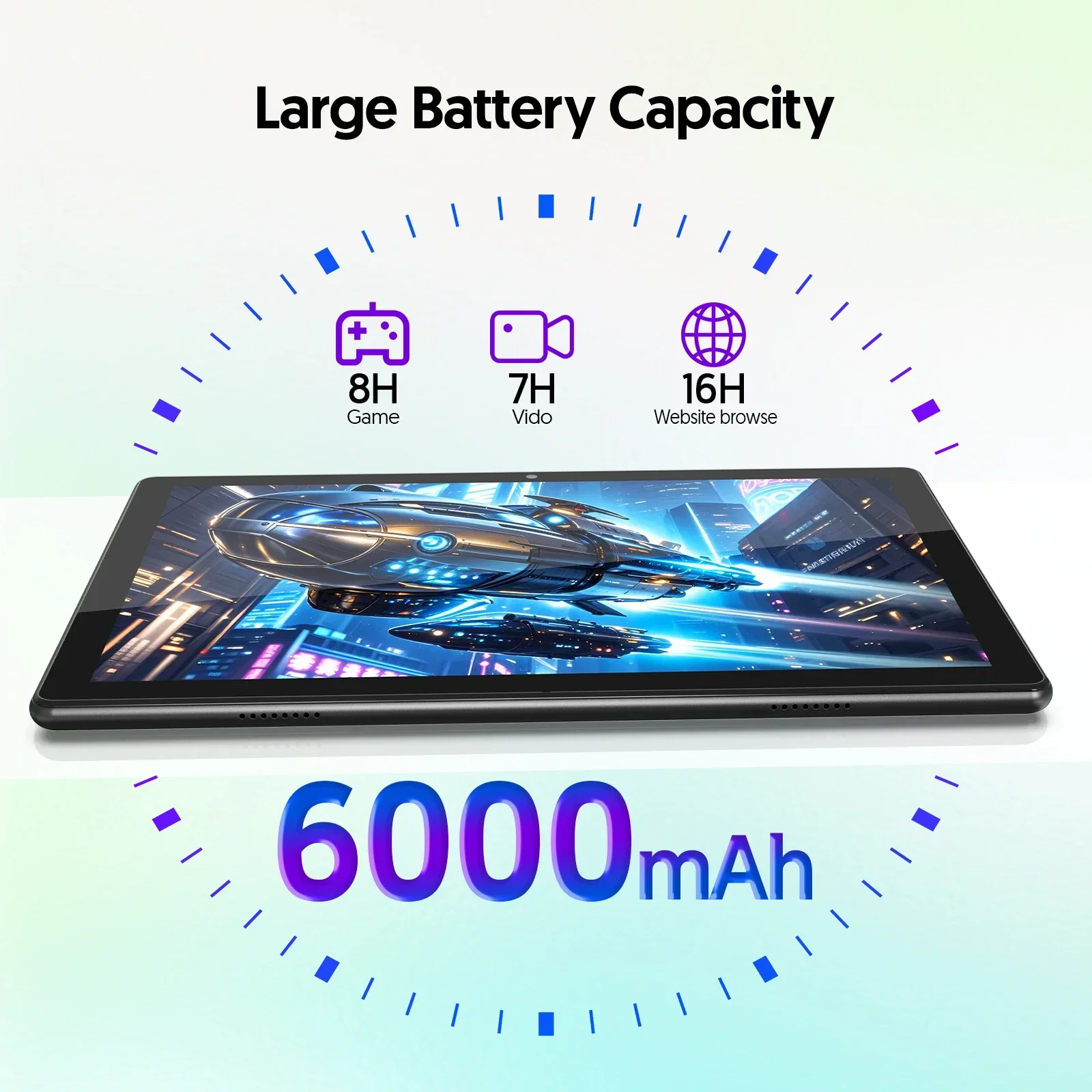 新しい Android 10.1 インチ タブレット、Google Play をサポート、クアッドコア プロセッサー、12GB (3+9) RAM、64GB ROM、Bluetooth、6000mAh バッテリー