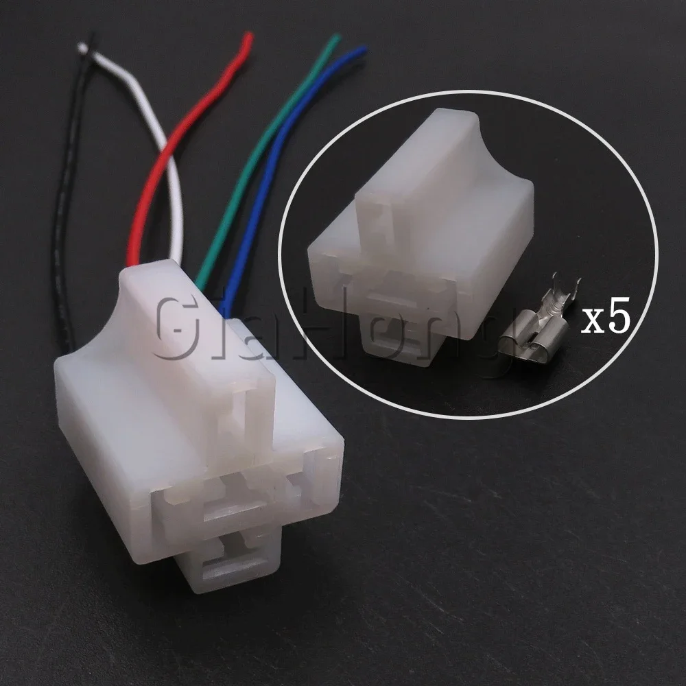 

1 Set 5 Ways AC Assembly Car Unsealed Wire Plug Automobile Instrument Relay Socket Auto Large Current Connector
