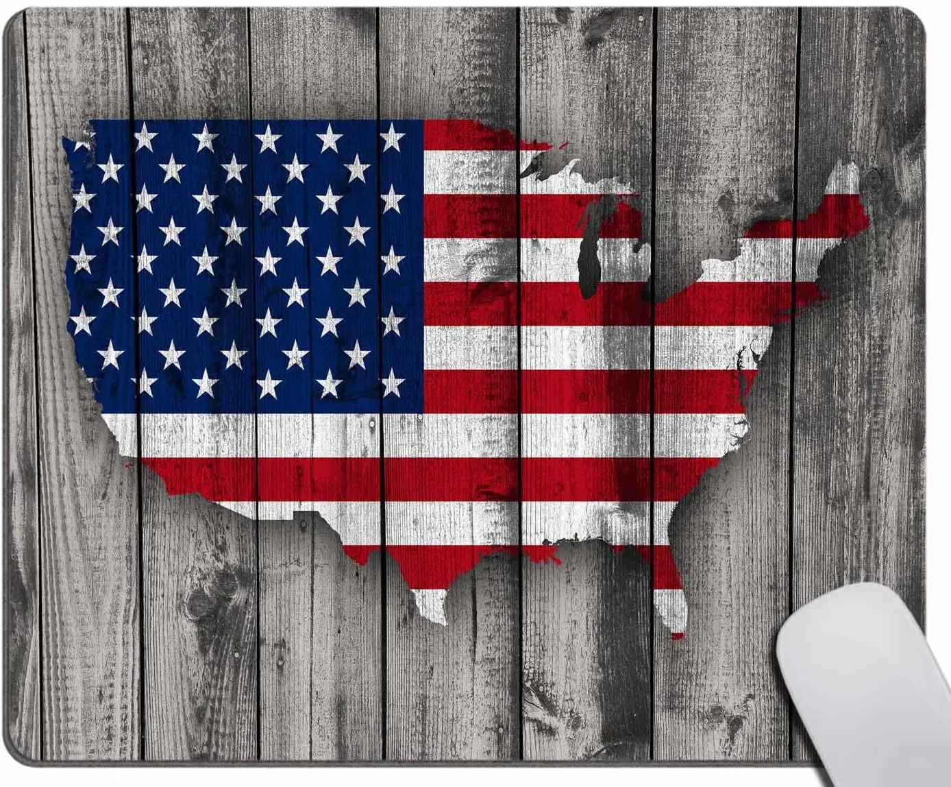 

Map and Flag of The USA Pattern Gaming Mouse Pad Non-Slip Rubber Mouse Pad Waterproof Mouse Mat for Office Laptop 9.5X7.9 inch