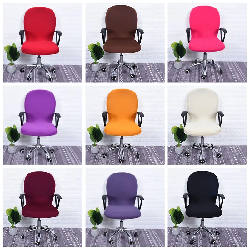 

Elastic Office Chair Cover Spandex Black Dining Chair Covers for Computer Rotating Chairs Seat Covers Stretch Slipcover