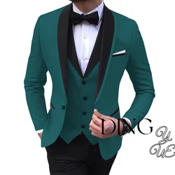 Classic Men 3 Pieces Suits Formal Suit Men One Button Wedding Groom slim fit Tuxedos terno (Jacket+Pants+Vest)