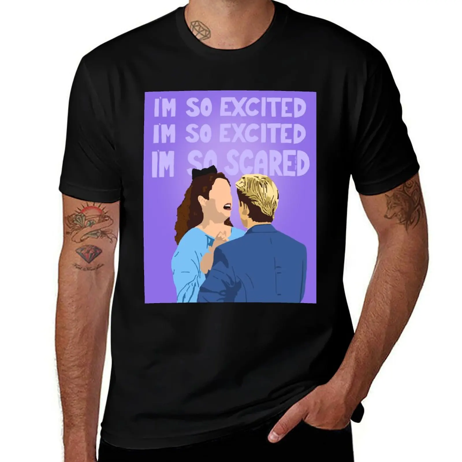 

T-Shirt t for I'm shirt shirts So Scared t man 100 funny So Excited, I'm humor percent T-Shirt cotton dark