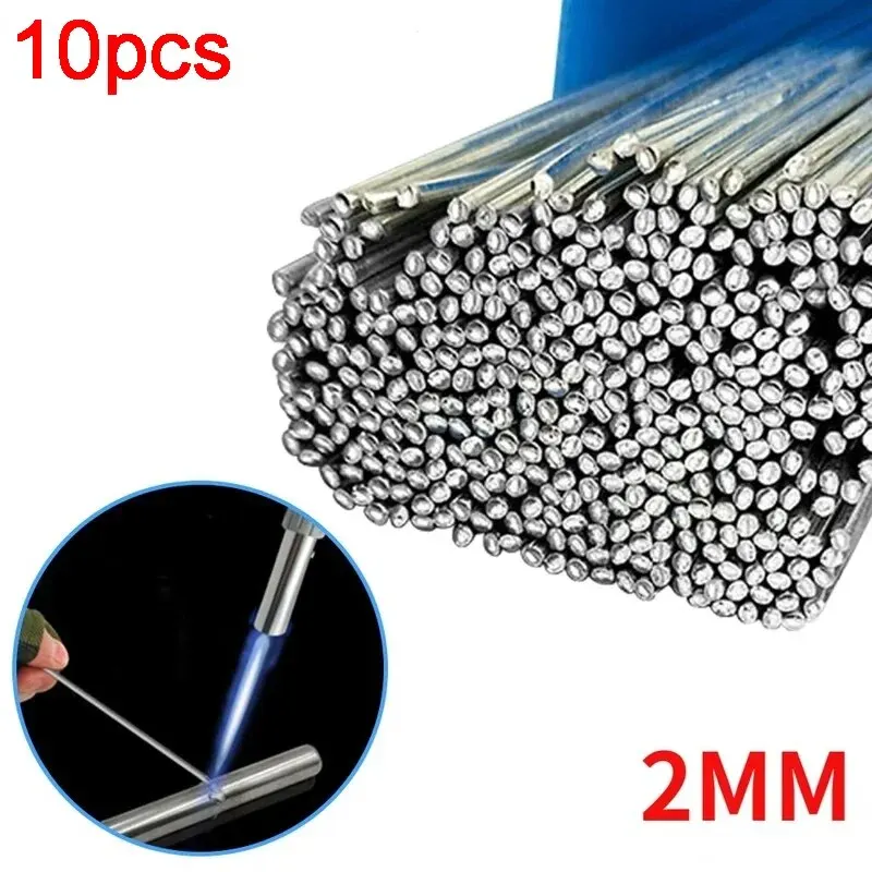 10Pcs 2mm Low Temperature Easy Melt Aluminum Universal Silver Welding Rod Cored Wire Rod Solder No Need Solder Powder Weld Bar