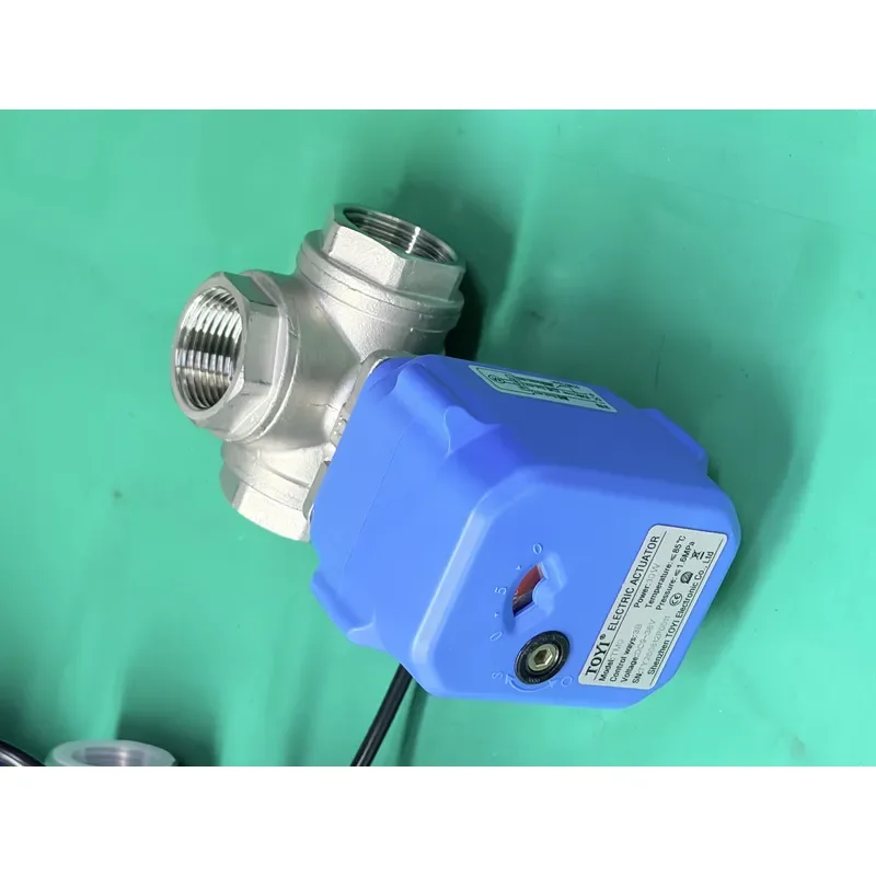 3 Way 304 Stainless Steel Motorized Ball Valve DN15-DN25 Thread Connection Electric Actuator for Water Oil IP65 Valve