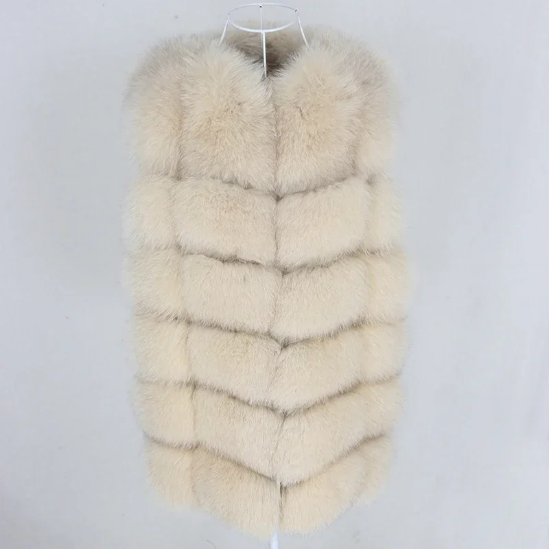 Real Fox Fur Vest Women Sleeveless Natural Fox Fur Coat Spring Winter Jacket Fur Coat Warmer Waistcoat Thick Warm Streetwear