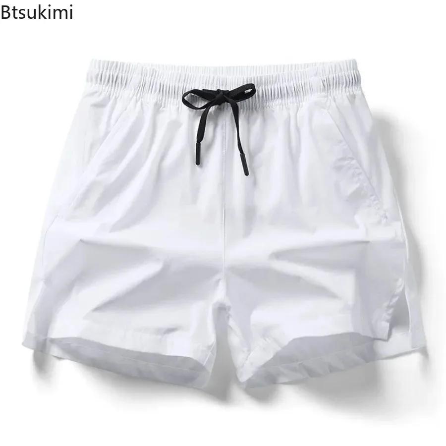 Summer Men's Sweatpants Quick Drying Casual Shorts with Pockets Solid Lightweight Running Jogging Short Pants Male Beach Shorts