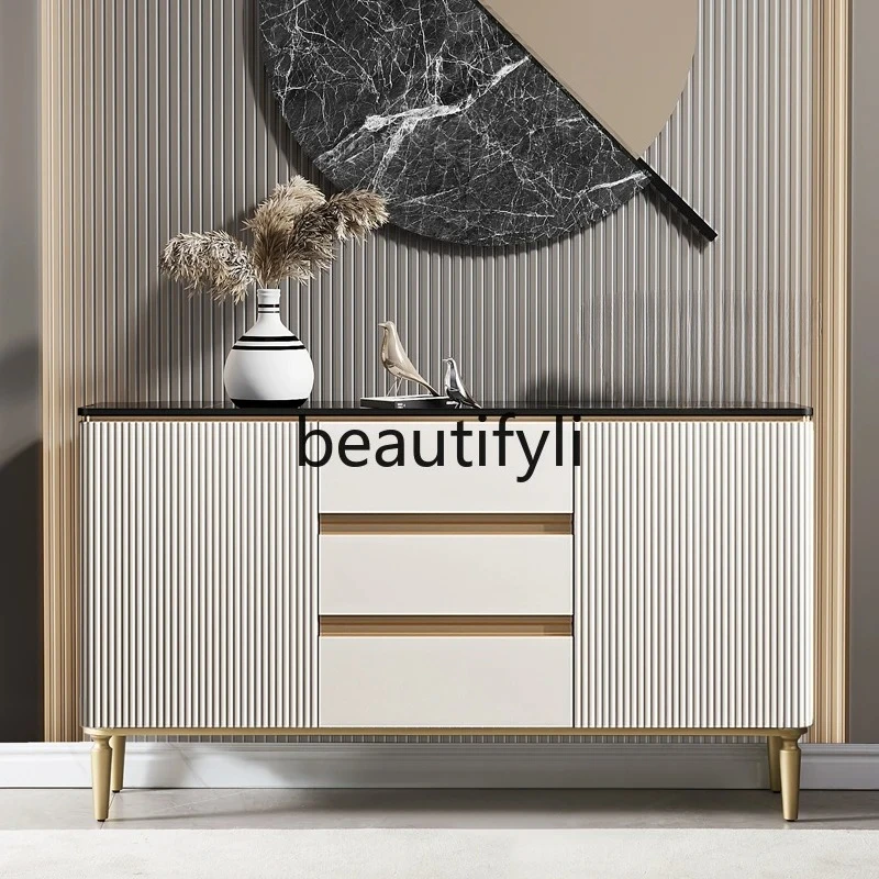 

Light luxury marble solid wood porch cabinet decorative partition storage tea cabinet living room dining side cabinet
