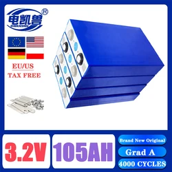 1-32pcs 100% brand new A-grade 3.2V 105Ah rechargeable Lifepo4 battery prism DIY 12V 24V 48V for RV solar storage EU/US tax-free