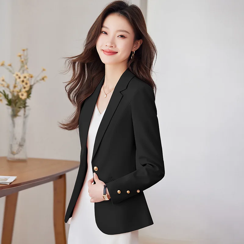 2024 Ladies New Pink Casual blazer Short Autumn Slim Fit Waist Trimming Fashion Business Wear   blazers