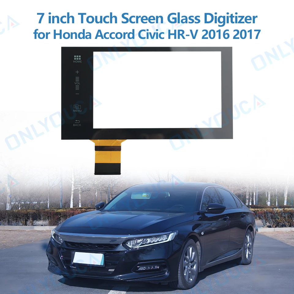 

New 7 Inch 60 Pins Touch Screen Glass Panel LA070WV6-SL01 For Honda Accord Civic HR-V Pilot 2016-2017 Car Radio Parts