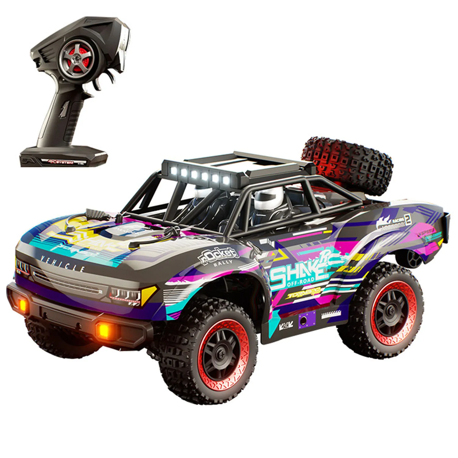 

1/18 4WD PVC Shell JJRC RC Short Course Truck C8820-B RC Off Road Car Metal Chassis Differentials Gears Light System for Boys