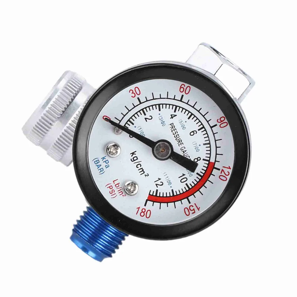 1pcs G1/4 Thread Air Pressure Regulator Adjustable 0-180 PSI Built-in Pressure Gauge Spray Gun Regulator