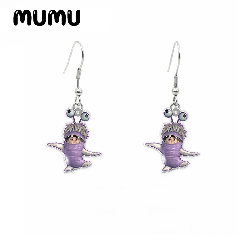 2024 New Monsters Inc Dangle Earring Lovely Acrylic Earrings Handmade Jewelry Epoxy Resin Fish Hook Earring