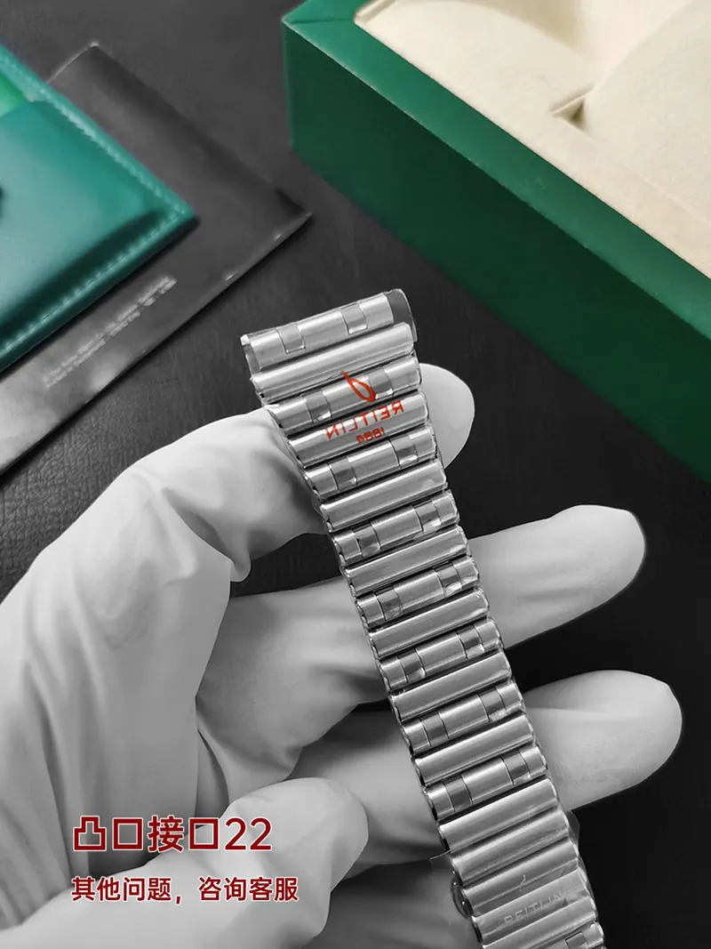 FUYIJIA Männer Custom CHRONOMAT B01 Original Uhrenarmbänder 22 MM Rouleaux Uhr Kette 316L Edelstahl Schmetterling Schnalle