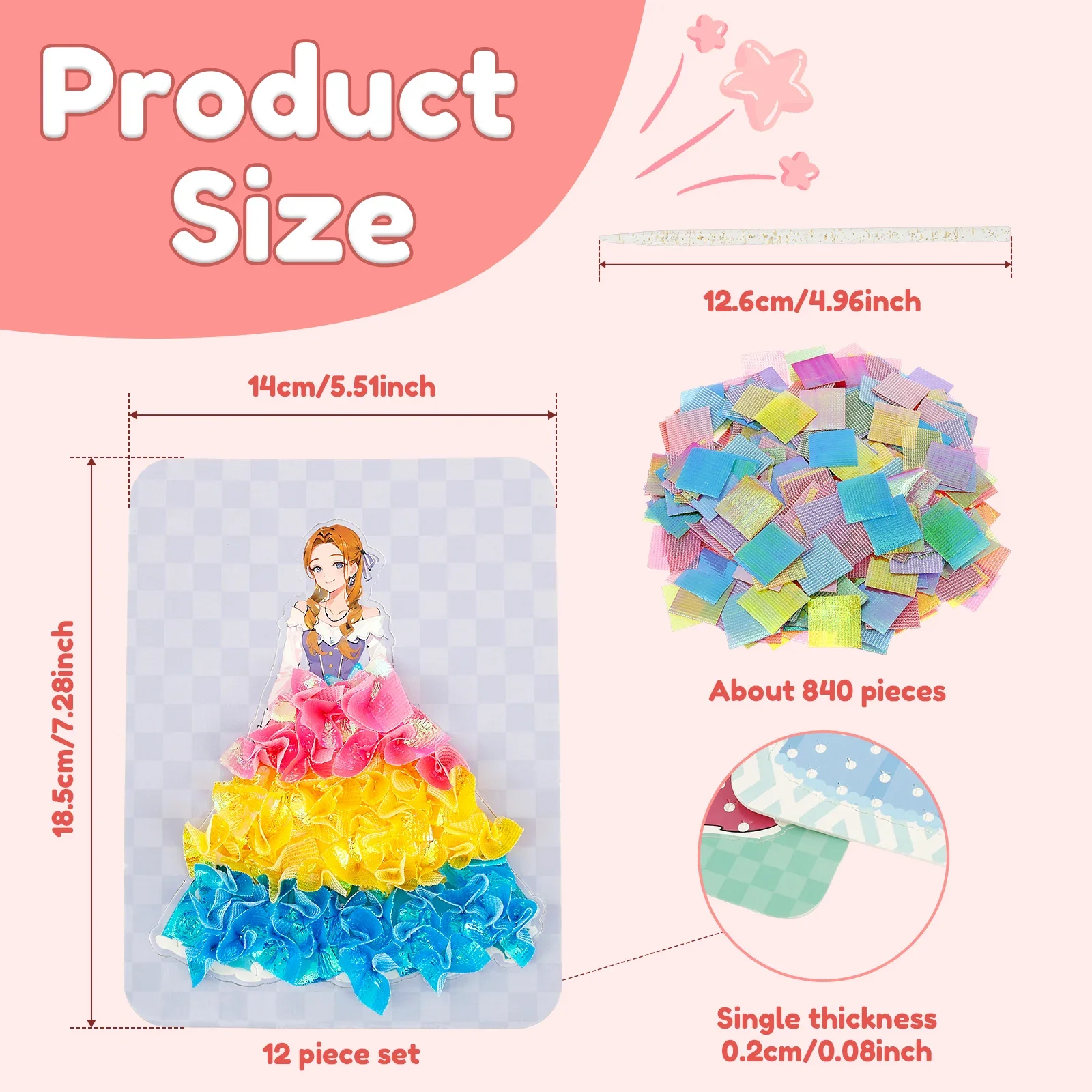 Creative Princess Poke in Fun Art Handcraft Kit Safety EVA DIY Fashion Princess Dress Up Game Puncture Toys Presents for Girls