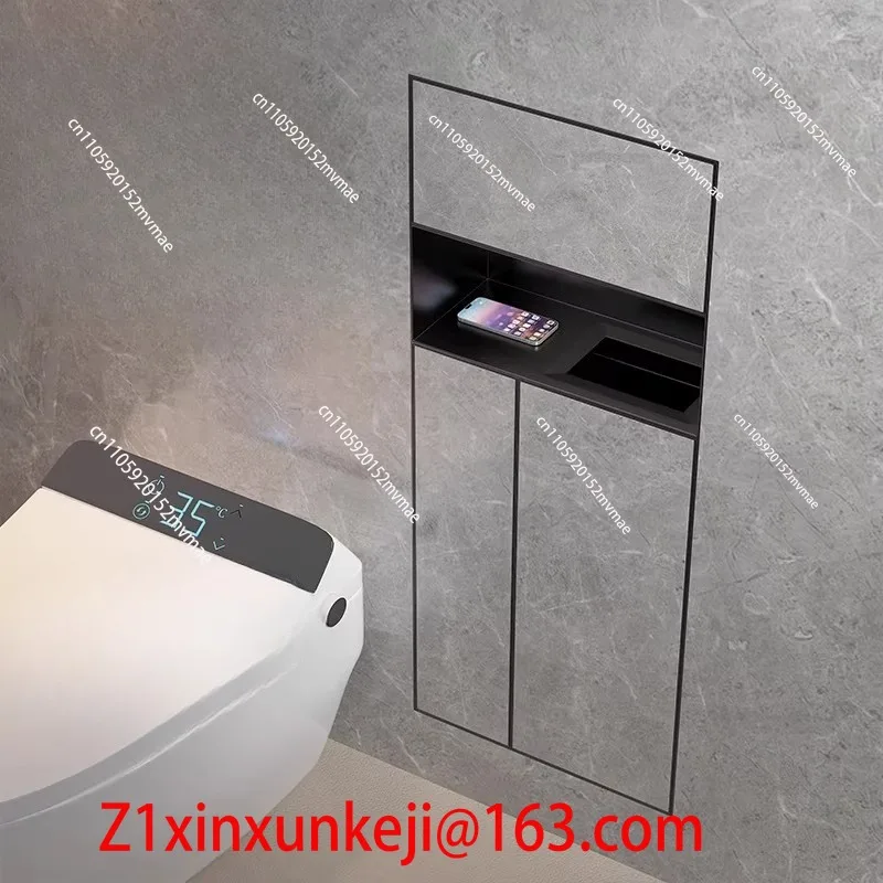 Hidden stainless steel niche toilet toilet embedded trash can tissue box rack can be customized wall cabinet