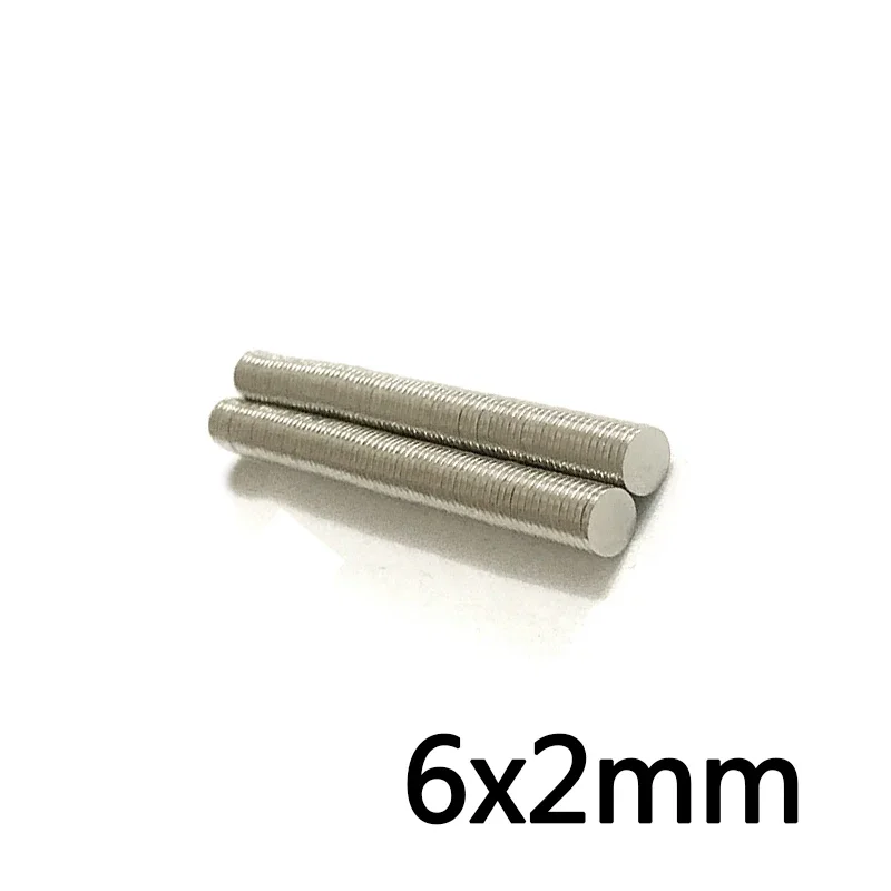 6x2 mm Mini Small Circular Magnets 6mmx2mm Fridge N35 Neodymium Magnet Dia 6x2mm Permanent NdFeB Magnets 6*2 mm