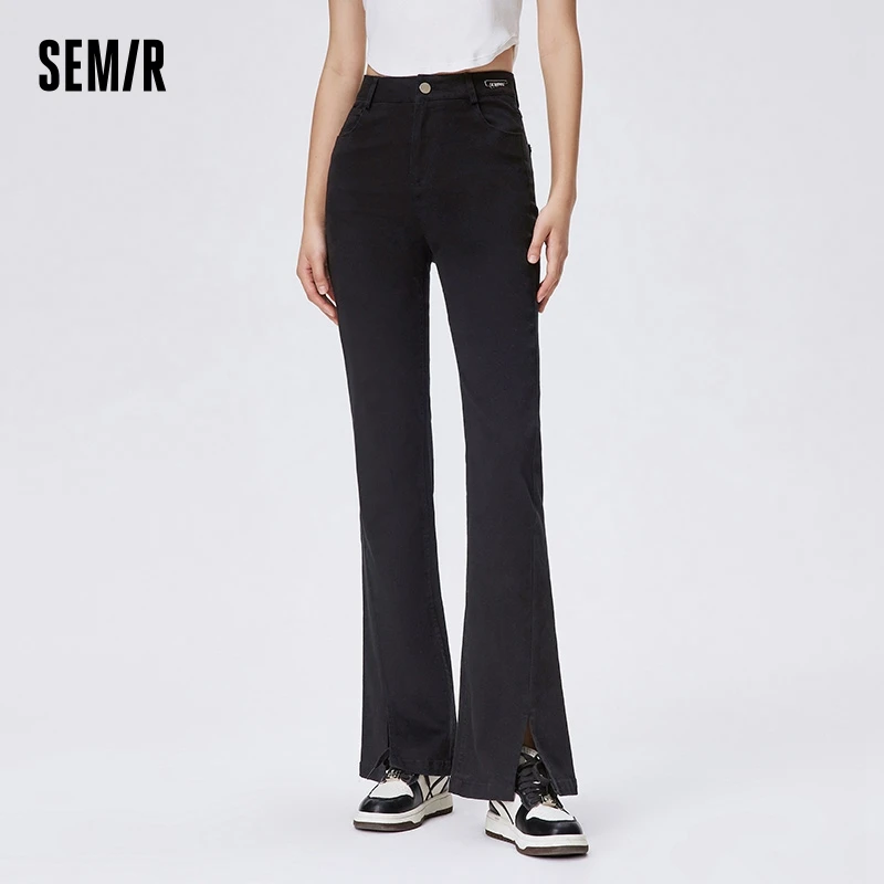 

Semir Casual Pants Women Retro Style Trousers 2023 Summer New Slit Leg Length Flared Trousers Fashion Women