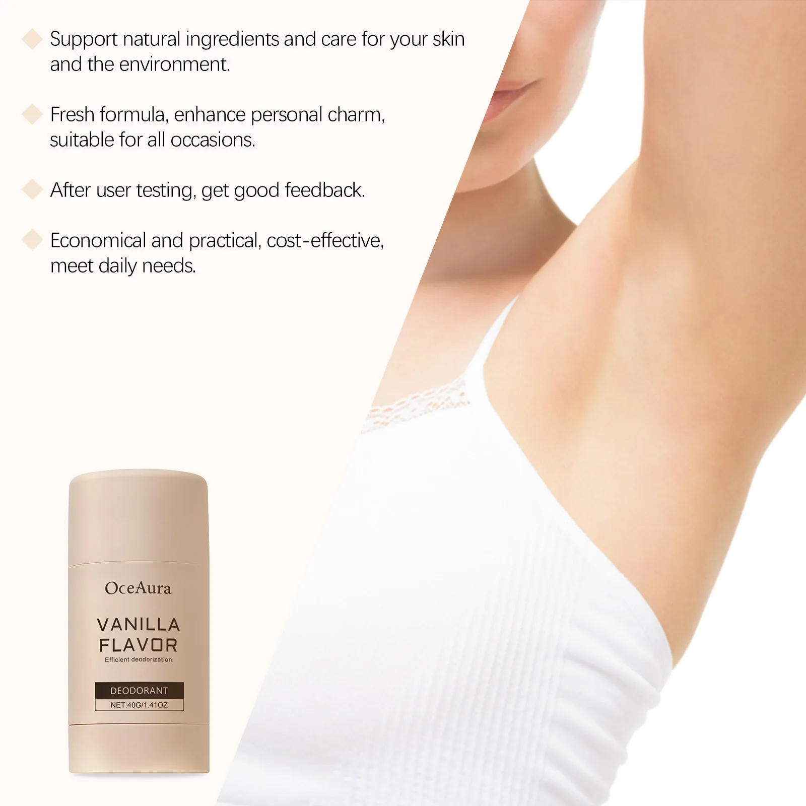 Eelhoe baunilha desodorizador de pele vara remover odores transpiração refrescante natural floral fragrância nutrir corpo fragrância vara