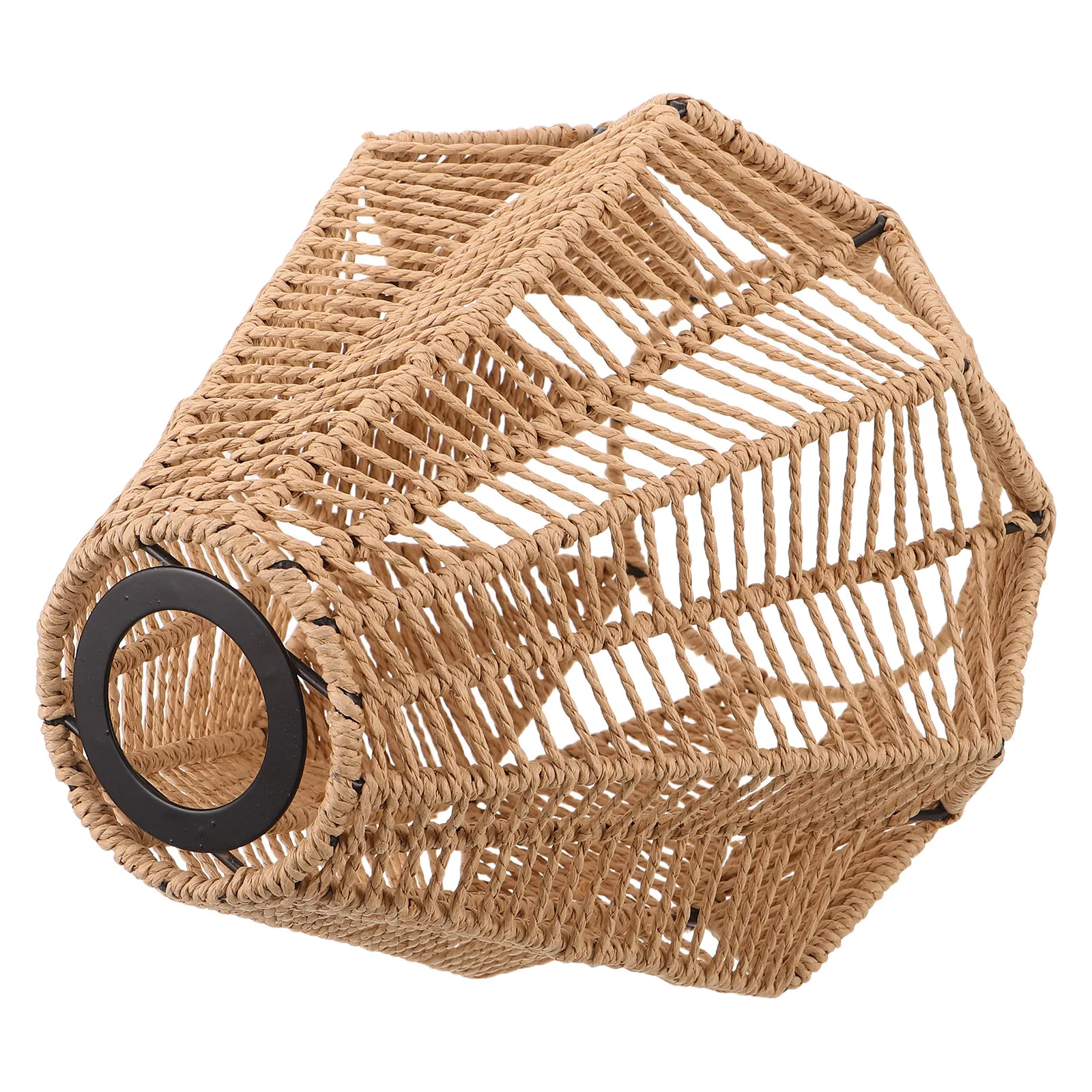 

Плетеный абажур из бумажного шнура ручной работы в винтажном стиле, с отверстием 4 см, для подвесного светильника в стиле бохо, для потолка, фермерского дома, отеля