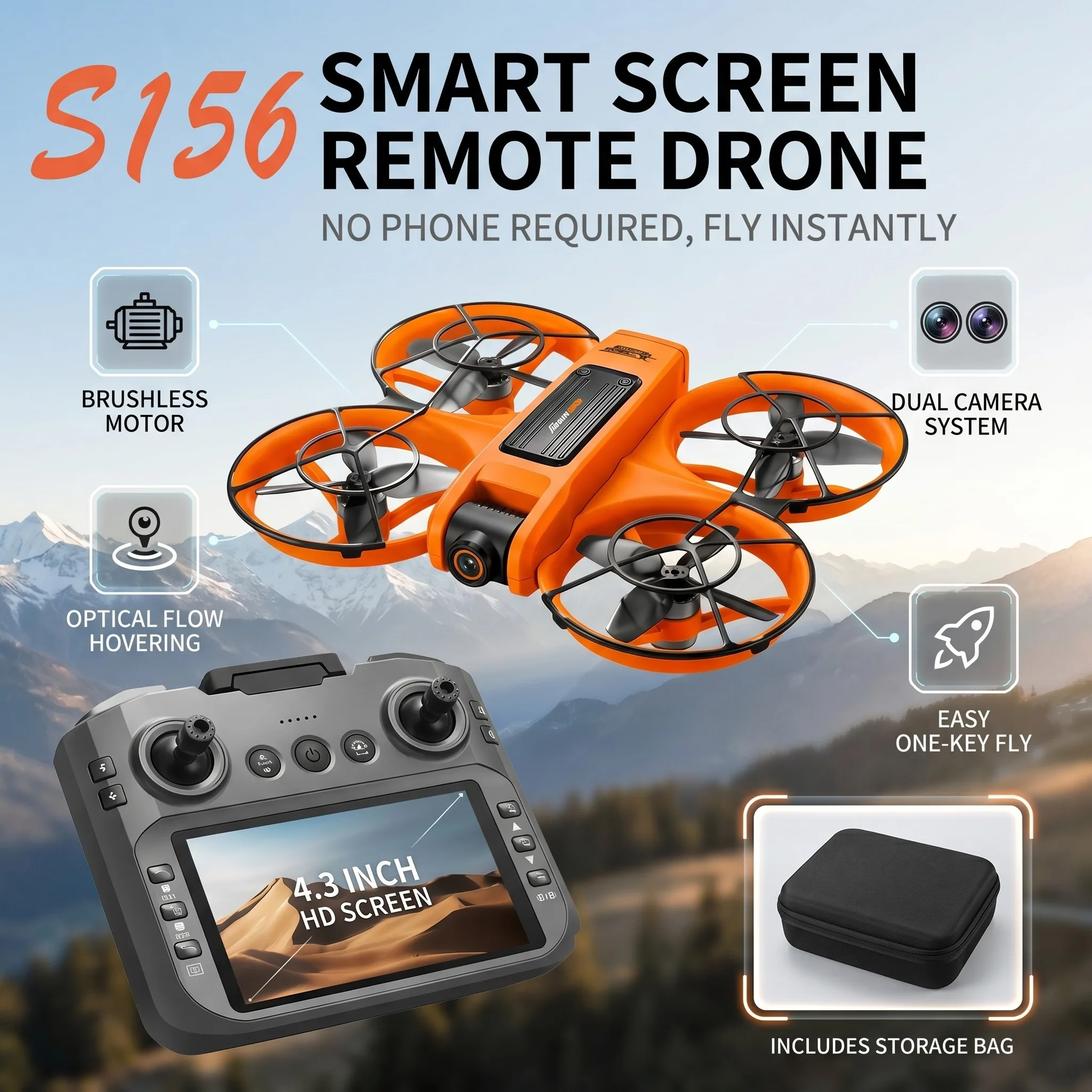 mini-dron-profesional-s156-fpv-con-camara-hd-8k-motor-sin-escobillas-evitacion-de-obstaculos-plegable-con-pantalla-led-y-control-remoto