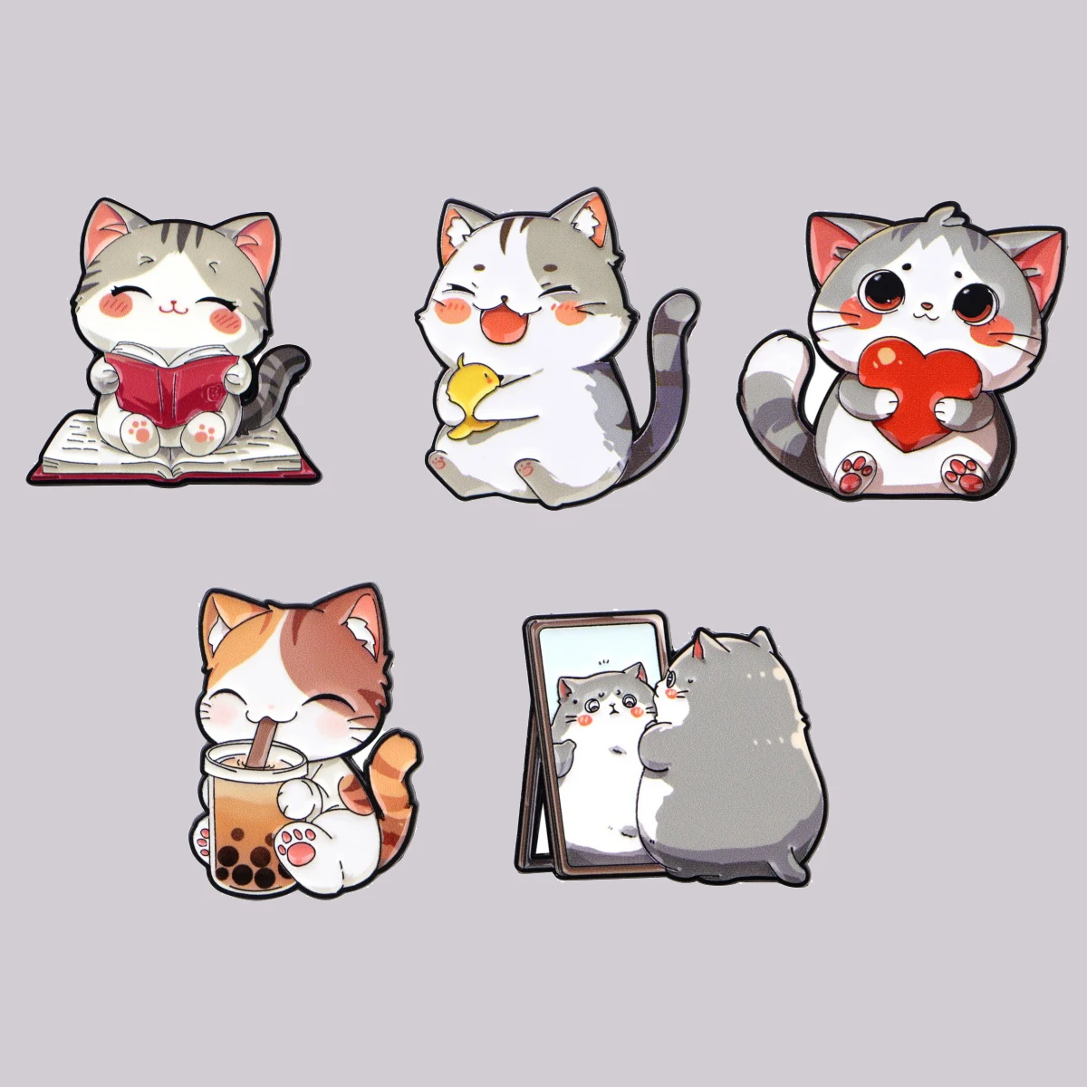 Cartoon Cat Enamel Pin Cute Animal Brooch Pines Lapel Pins Badge on Backpack Clothing Accessories Kawaii Jewelry Friends Gifts