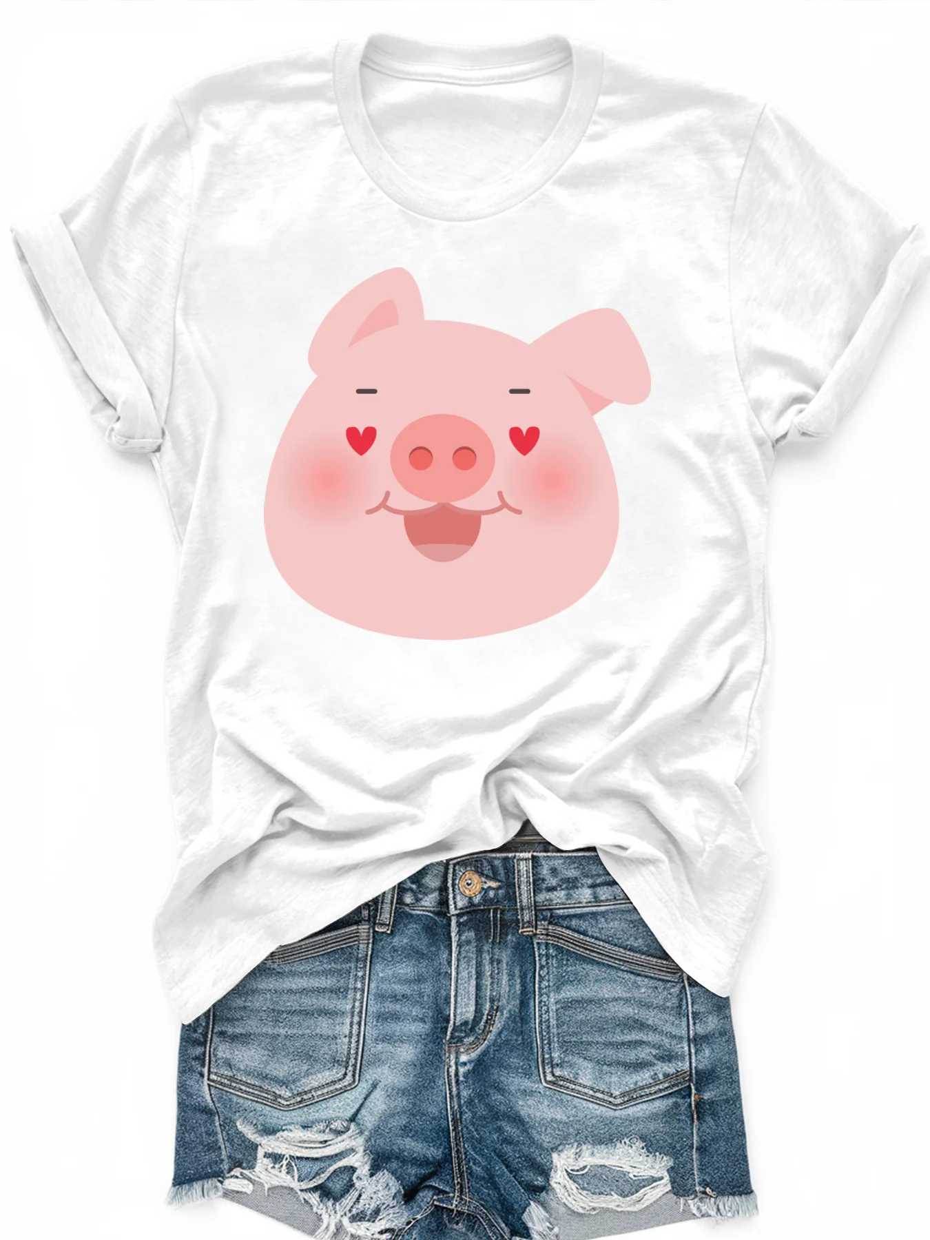

Women's large-size printed short-sleeved T-shirt, loose and casual, soft, comfortable and breathable, outdoor sports