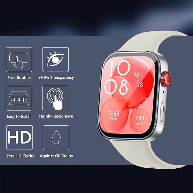 5PCS Screen Protector For Huawei Watch Fit 3/4/Pro Anti Scratch Clear TPU Hydrogel Film Huawei Watch Accessories Protective film - Image 4