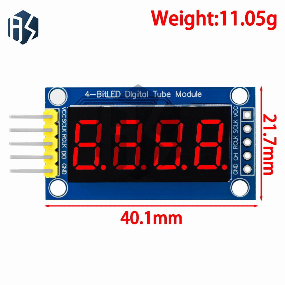 Módulo de pantalla LED de 4 dígitos - Interfaz serie con controlador 74HC595 para proyectos Arduino
