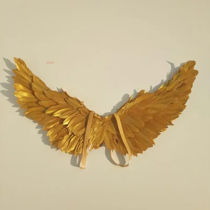 

Adult Children'S Golden Angel Feather Wings Model Catwalk Stage Party Performance Parent-Child Activities Princess Dress Up MN3