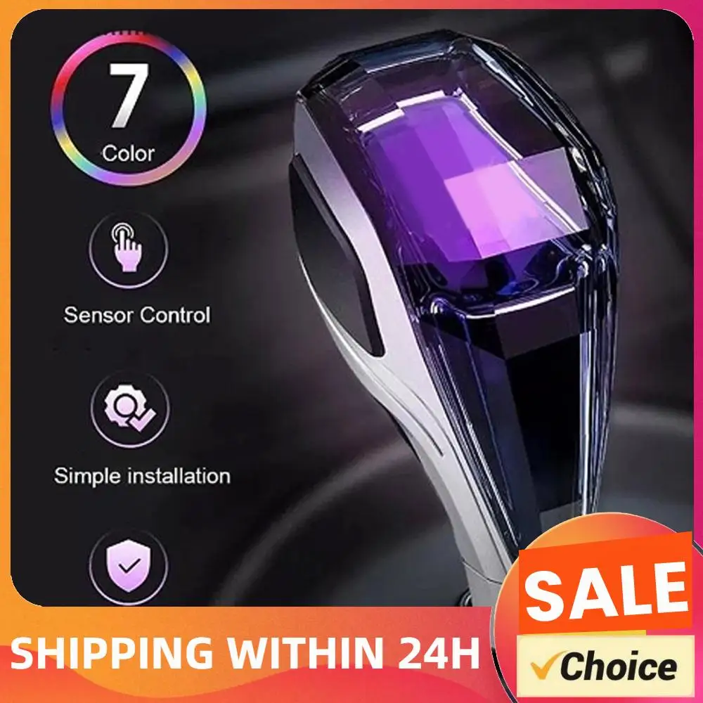 Touch Activated Gear Knob with 7 Light Colors Crystal Gear Shift Knob Crystal Automatic Shift Knob Compatible with Most Cars